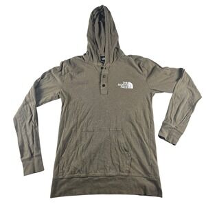 The North Face‎ Hoodie Men's Small Green Lightweight Henley Hooded Sweatshirt